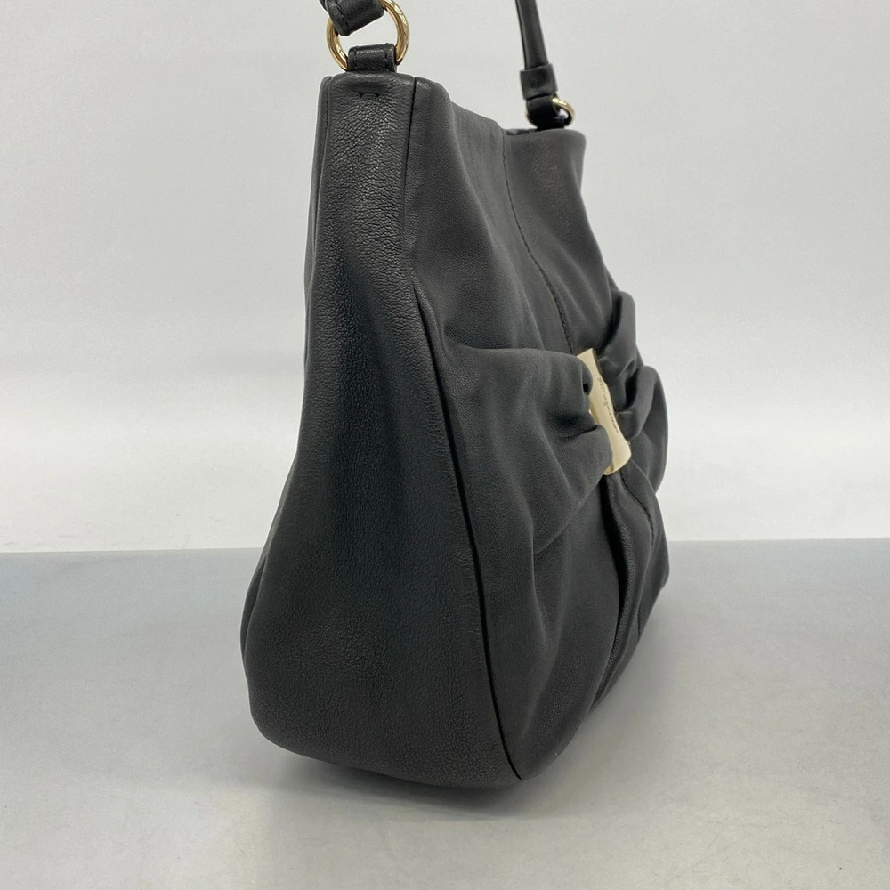 Salvatore Ferragamo Shoulder Black Bag Leather Vara Black